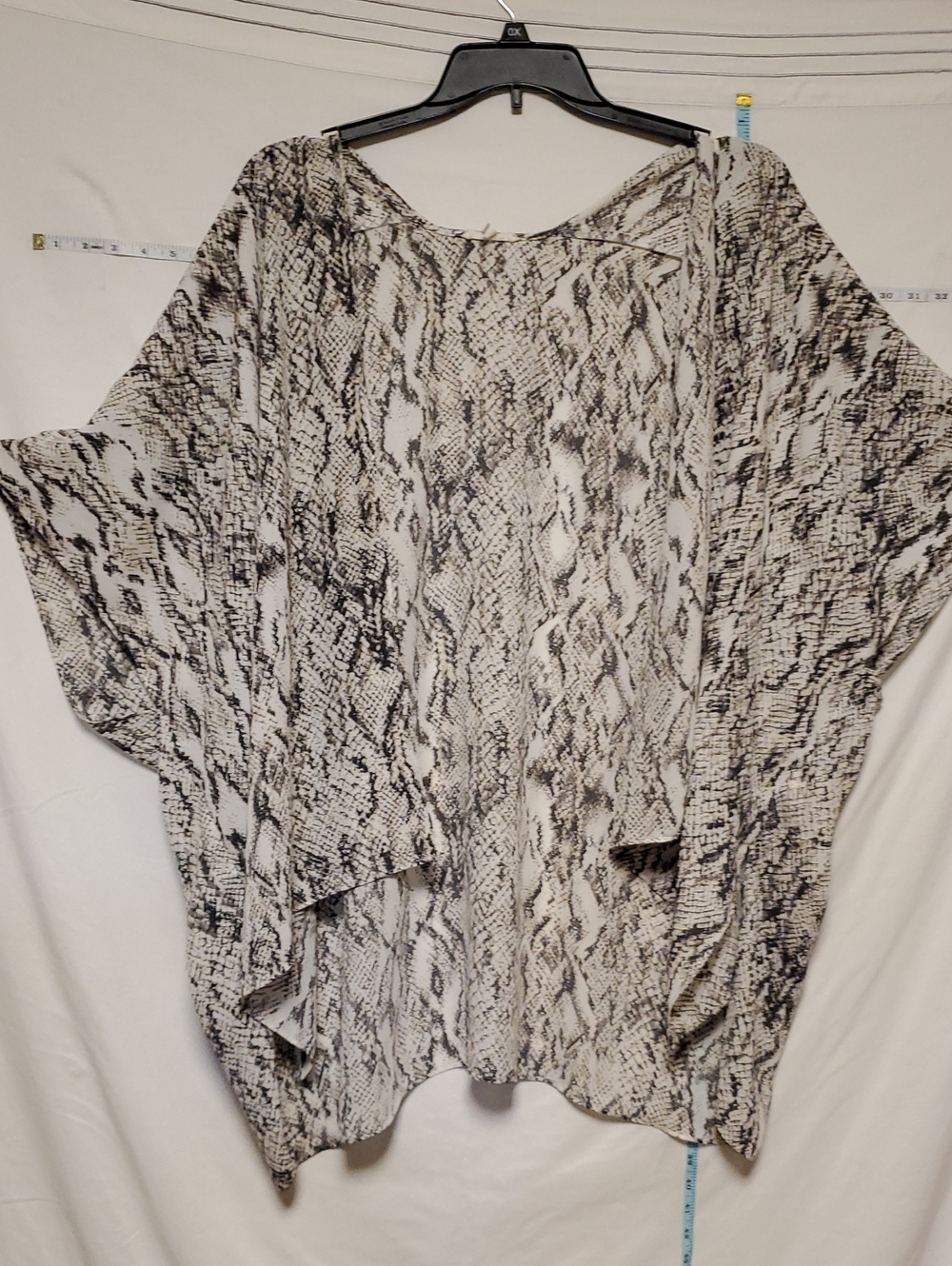 Maurices Black & White Snake-Print Open Cardigan Dress Topper Layer One Size